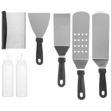 Spatola per griglia in acciaio inox con bordo in silicone, 36 cm