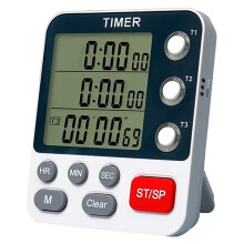 3-Channel Digital Kitchen Timer with Large Display