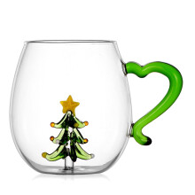 Taza navideña de cristal 3D, borosilicato, 350 ml o 400 ml.