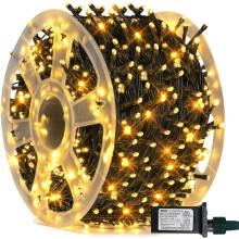 Cordão de luzes de Natal branco quente com 500 LEDs e 40 metros (164 pés)