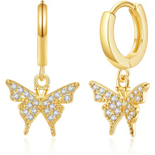 Huggie Earrings for Women 14K Gold Plated Beach Theme Drop