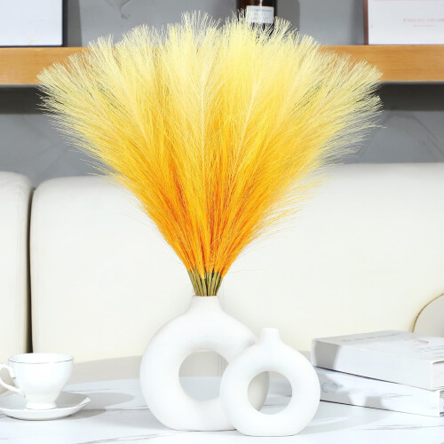 Vaso decorativo de capim-dos-pampas, 53 cm (21 polegadas), 10 peças, cores em degradê.