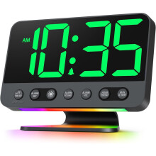 Digital Alarm Clock with USB Port, 5 Alarms & Brightness