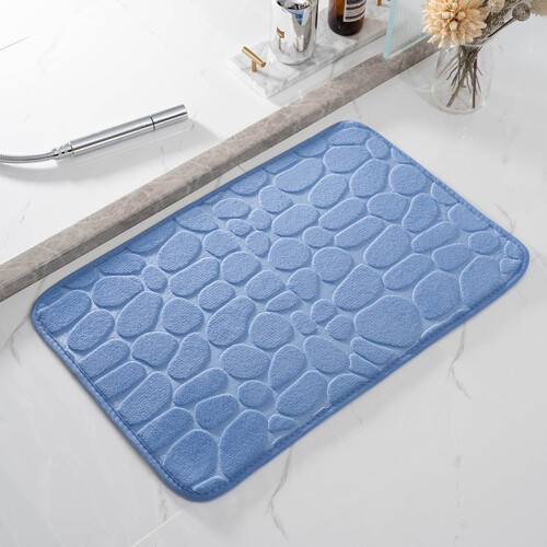 24x16 in Blue Bathroom Rug – Soft Absorbent & Machine