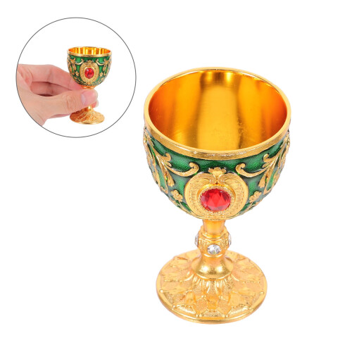 Vintage zinklegering Chalice Shotglas Grönt