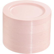 Assiettes à dessert en plastique rose 6,25" (100 pièces)