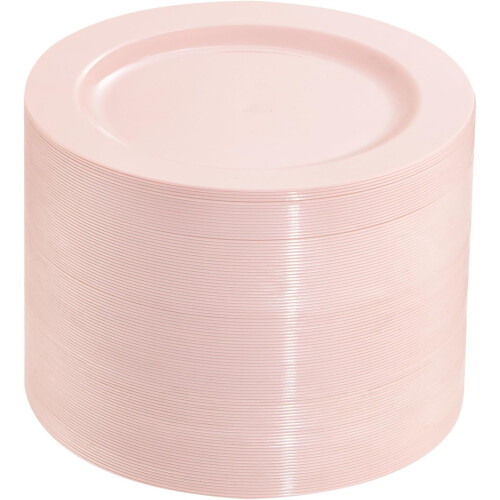 Pink Plastic Dessert Plates 6.25" (100 pcs)