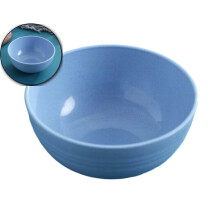 Bol de cereales de paja de trigo azul, 13,2 cm.