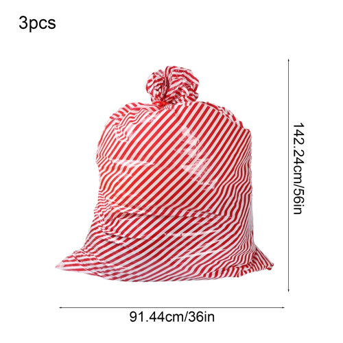 Herbruikbare kerstcadeautassen van plastic, 3 stuks, 56 x 36 inch 2
