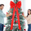 Red Satin Christmas Tree Topper Bow 180cm 1