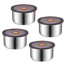 4-teilige Snackbox aus Edelstahl mit Silikondeckel
