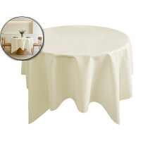 Nappe ronde de 90 cm (35,4 po) avec bordure en dentelle, idéale pour la salle à manger, les fêtes et les anniversaires. Lavable en machine. Linge