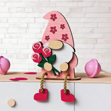 Ensemble de décorations de gnomes en bois 3D pour la Saint-Valentin, cadeau romantique pour elle