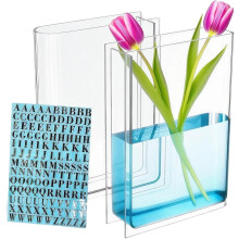 Vaso a forma di libro in acrilico trasparente