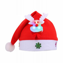 Gorro de Papá Noel de felpa para niños, cálido, ideal para fiestas navideñas.