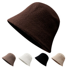 Dámská zimní chlupatá čepice Bucket Hat, černá, univerzální velikost