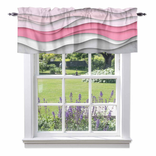 Pink Gradient Water Ripple Valance 54x18in