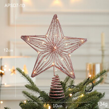 Christmas Star Tree Topper with Sequins, 4.7 in