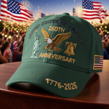 USA250th Anniversary Bald Eagle Baseball Cap Groen