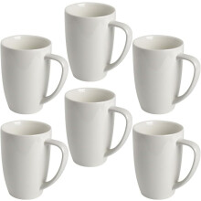 White Porcelain Coffee Mug Set 480 ml 6-Pack