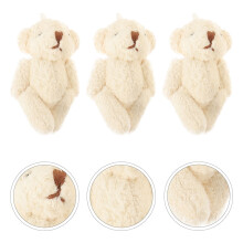 3 Mini-Bären-Ornamente in Beige für Bastelarbeiten & Kleidung