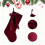 Weinroter Samt-Weihnachtsstrumpf, 20 x 48 cm 1