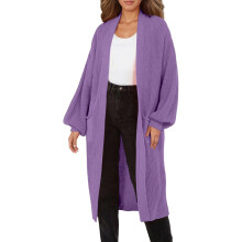 Women's Lightweight Knit Long Cardigan Purple