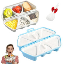 Onigiri-vorm met 6 holtes, voedselveilig PP, 1 stuk
