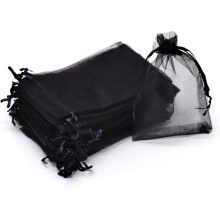 Organza presentpåsar 13x18 cm svarta 50-pack