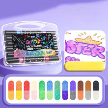 Canetas de gel com glitter e ponta de fibra metálica, 24 unidades