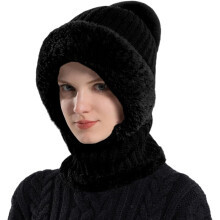 Gorro de inverno feminino com forro de lã e pompom.