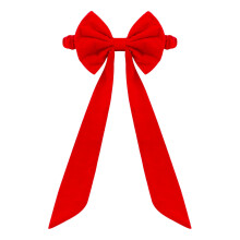 Red Velvet Chair Sashes with Elastic Bow, 11.8 x 29.5 in