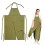 Green Polyester Canvas Split-Leg Apron with Pockets 1