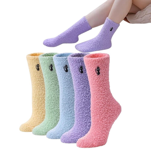 Calze termiche da donna ultra morbide e pelose (5 paia)