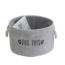 Circular Fabric Storage Basket for Clothes & Dog Toys
