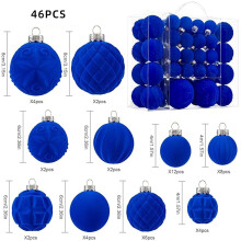 46-Piece Velvet Flocked Christmas Ornaments Set Brown