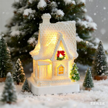 Lighted Resin Christmas Houses – Mini LED Snow Cottages,