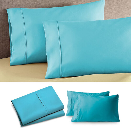 Kussensloop van katoensatijn 36x20 inch blauw