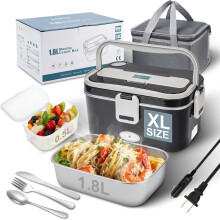 Boîte à lunch chauffante 1,8 L + 0,5 L 80 W, chauffe-plats électrique portable