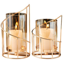 Gold Metal Candle Holders Set of 2 – Small & Large
