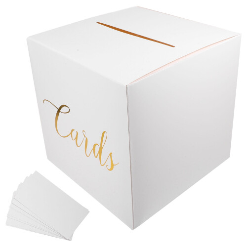 White Square Wedding Card Box 22cm