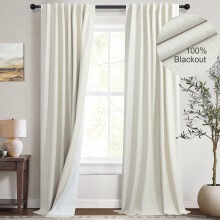 Zasłony lniane zaciemniające, 52 x 84 cale, 2 sztuki