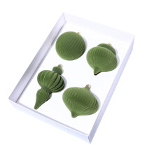 4 Light Green Christmas Tree Ball Ornaments