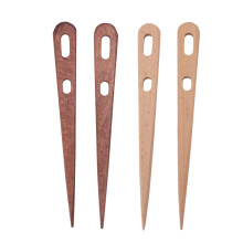 4PCS Beechwood Double Hole Weaving Crochet Needles for Sewing Household