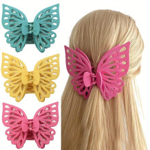 Pinces à cheveux papillon antidérapantes mates (lot de 3)