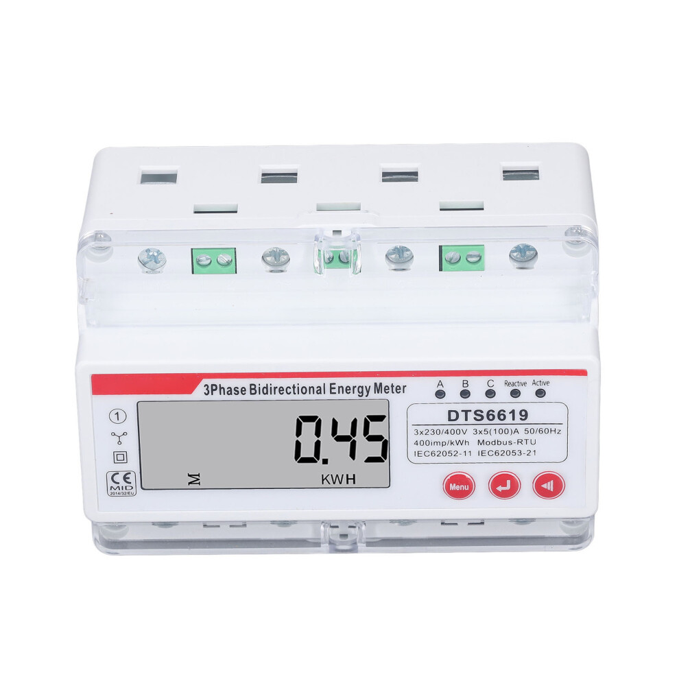 3 Phase 4 Wire Energy Meter Lcd Display Multifunctional 7P 230/400V 8721386325526