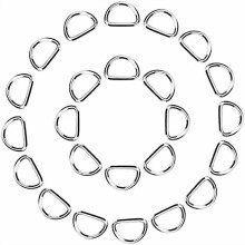 100 Pack Metal D Ring, 1/2 Inch$$Art & Craft