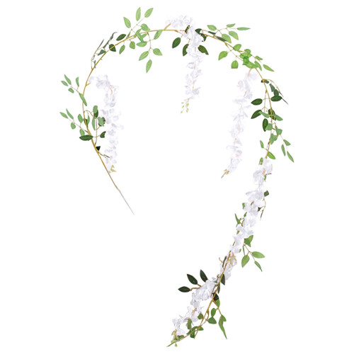 Artificial Wisteria Garland 7.5 ft, Fabric Vine Decor for
