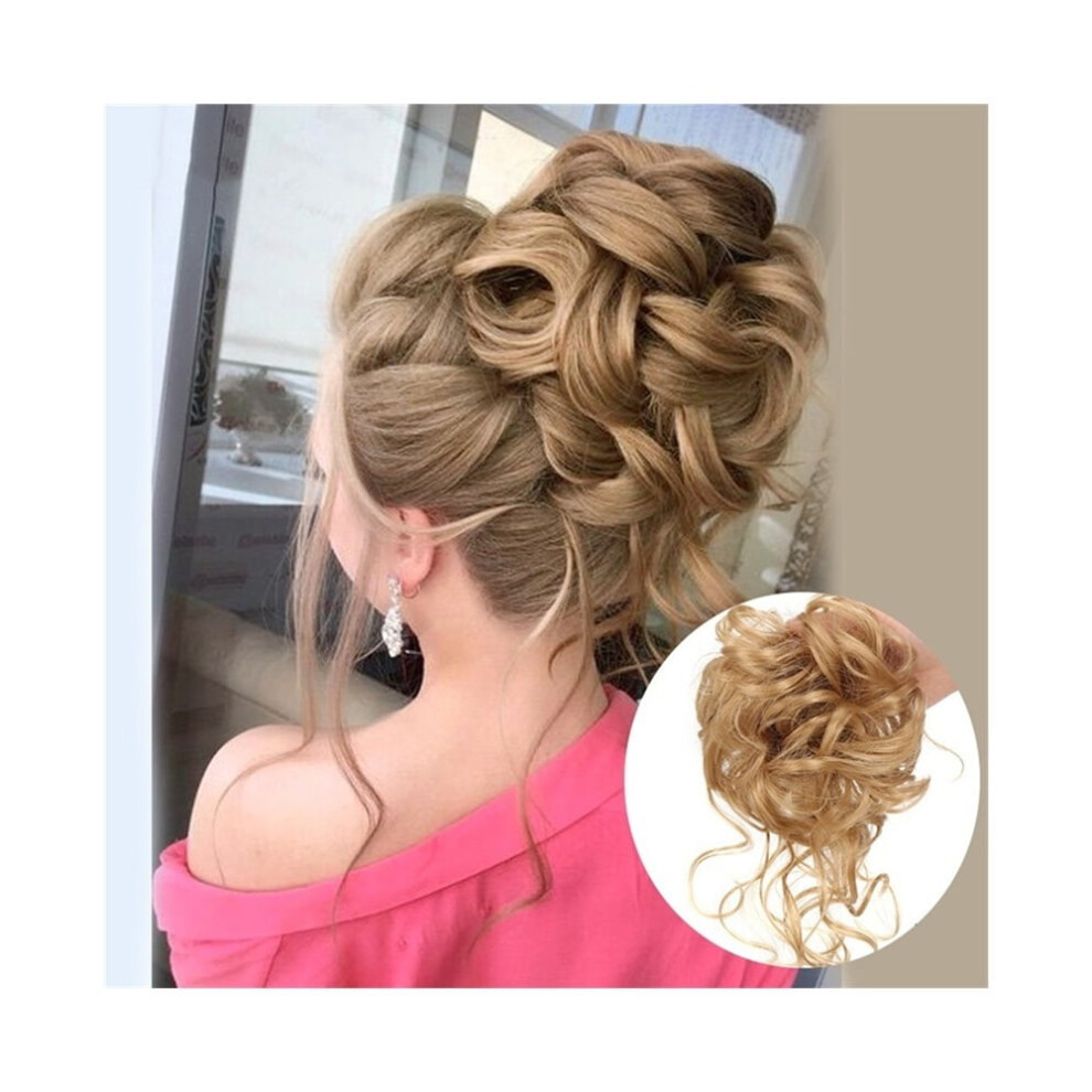 Synthetic Hair Bun Chignon Messy Curly Elastic Scrunchy False Hair Pieces for Women