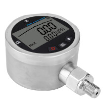 Low Energy Consumption Digital Pressure Gauge Hydraulic Gas Water Pressure Gauge Sturdy Shell Responsive Accurate LCD Display Backlight High